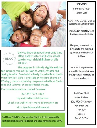 Red Deer Childcare Information Poster