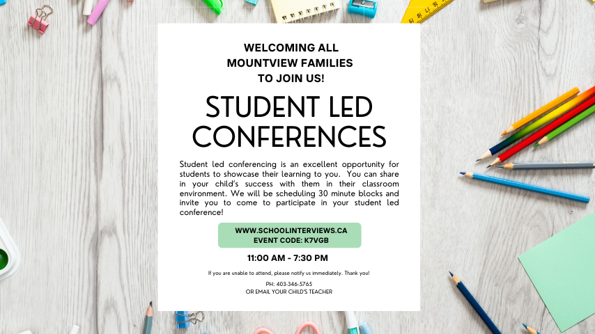 Student Led Conference Details